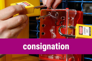 identification des zones à risques et consignation : imprimantes et consommables Brady, ruban d'impression, repérages des équipements, consignation des énergies, habilitation électrique, pictogrammes de sécurité, identification des produits dangereux