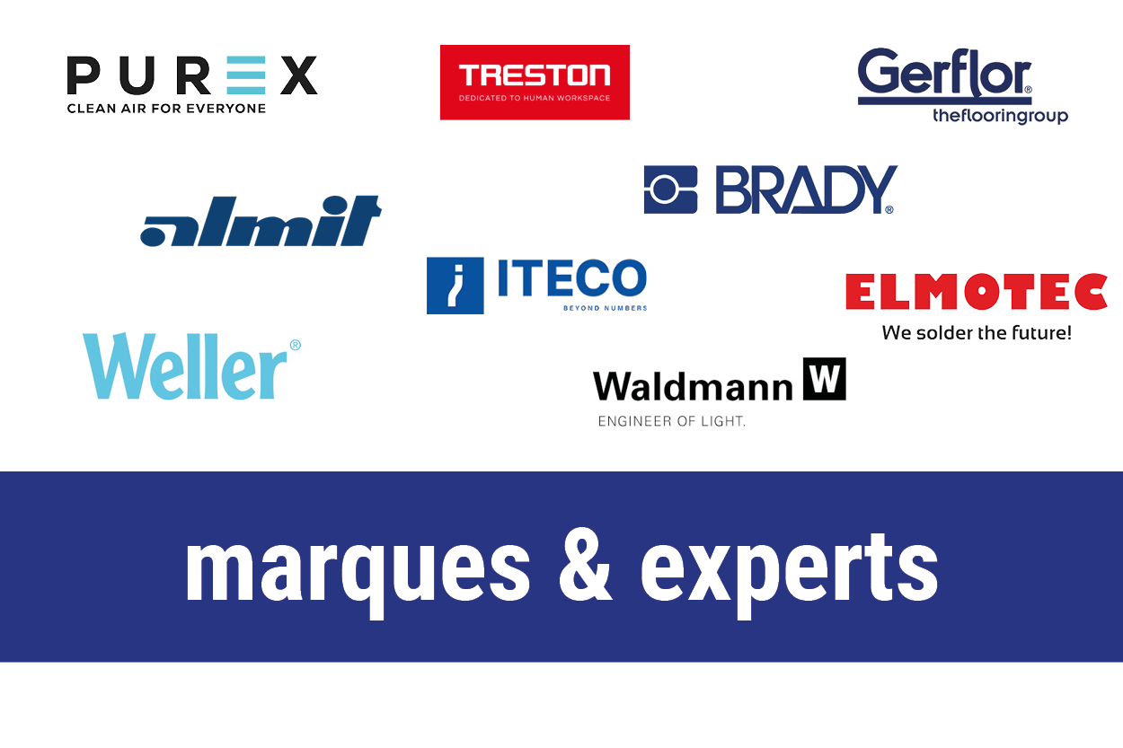 Cepelec distribue Purex, Iteco, Almit, Elmotec, Brady, Weller, Gerflor, Abeba, Eurostat, Treston, Waldmann, Keystone, Stäubli, Jaeger, Hummel, Essentra