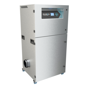 Extracteurs de fumées, particules, COV, poussières et polluant de l'air Purex 1500i et Purex 1750i monophasés à fort débit - marquage, gravage et soudage laser - versions ozone et PVC