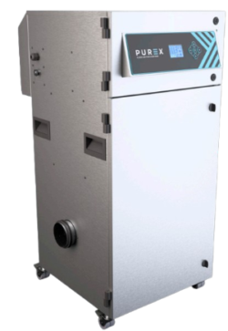 extracteurs de polluants Purex 800i, compacts et puissants. Aspiration poussières, fumées, COV, gaz nocifs, solvants. Version PVC et Ozone