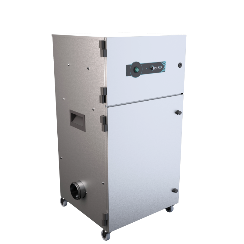 Extracteur de fumées, particules, COV, poussières et polluant de l'air Purex Alpha - marquage laser - gravage laser