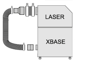 Kit de connexion pour laser sortie diamètre 100 mm sur Xbase extracteur Purex de fumées et gaz générés par le gravage ou marquage laser