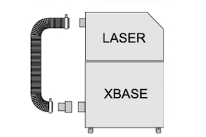 Kit de connexion pour Purex Xbase et machine laser. Extraction parfaite gaz et particules gravage laser