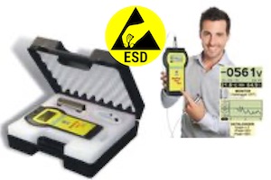 Kit de test du marcheur ESD pour mesurer la charge accumulée par le marcheur dans des zones EPA permettant de sécuriser les productions électroniques norme IEC 61340-5-1