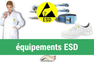 Cepelec distributeur d'équipements de la personne ESD décharges électrostatiques : chaussures ESD, talonnettes ESD, blouses ESD, gants RSD, T-shirts ESD, bracelets ESD - Iteco, Abeba, Eurostat