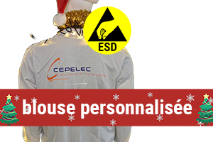 cepelec blouse ESD du XXS au 7XL personnalisée flocage ou broderie